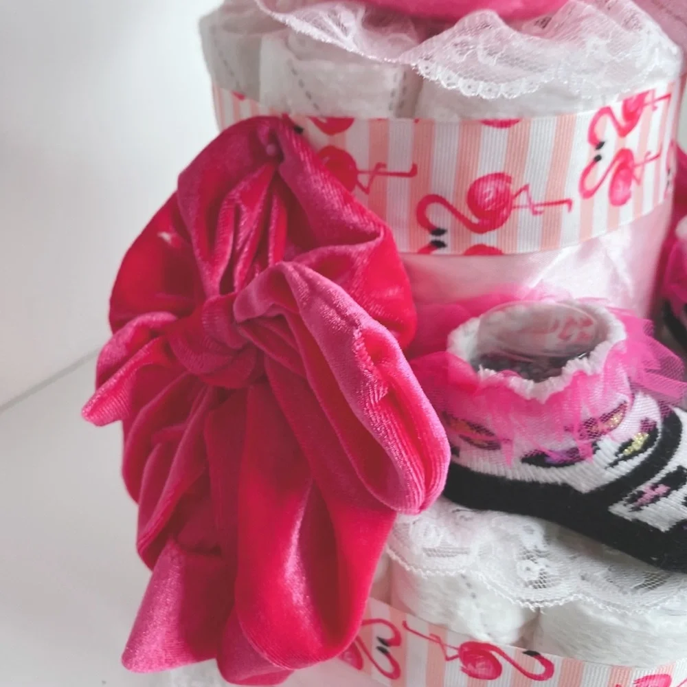 Flamingo Diaper Cake